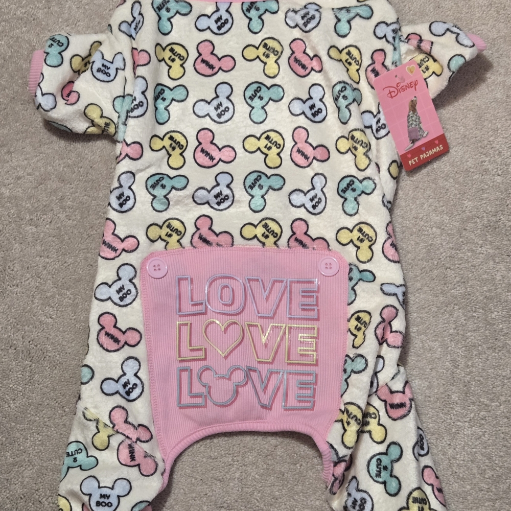 Disney Dog- Multicolor Mickey Mouse Design Love Large Pet Pajamas Soft Pj